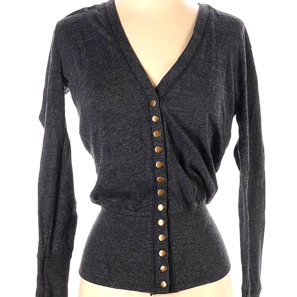 🩶 Fabulous Dark Grey Deep Plunge Cardigan - LJ